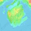 Hardanger topographic map, elevation, relief