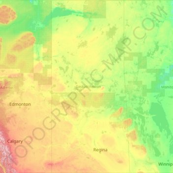 Topographic Map Of Saskatchewan Saskatchewan Topographic Map, Elevation, Relief