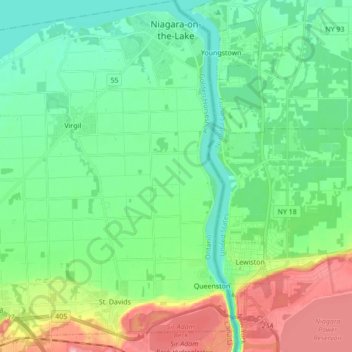 Map Of Niagara On The Lake Niagara-On-The-Lake Topographic Map, Elevation, Relief