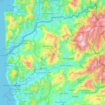 Viana Do Castelo Map Viana Do Castelo Topographic Map, Elevation, Relief