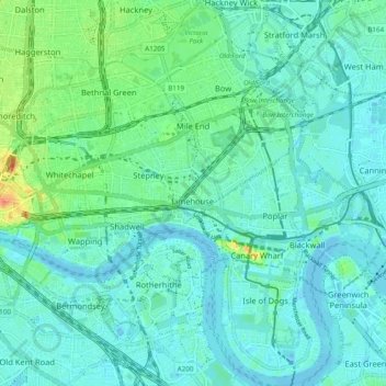 Contour Map Of London London Topographic Map, Elevation, Relief