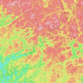 Dysart et al topographic map, elevation, relief