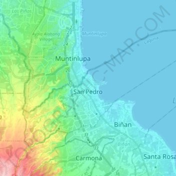 San Vicente San Pedro Laguna Map San Pedro Topographic Map, Elevation, Relief