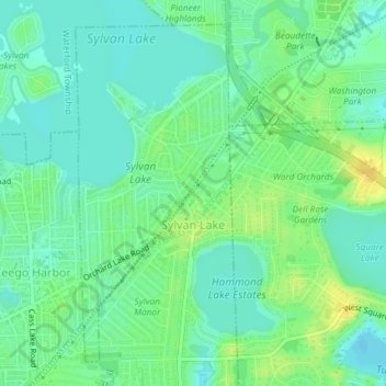 Sylvan Lake Topographic Map Sylvan Lake Topographic Map, Elevation, Relief