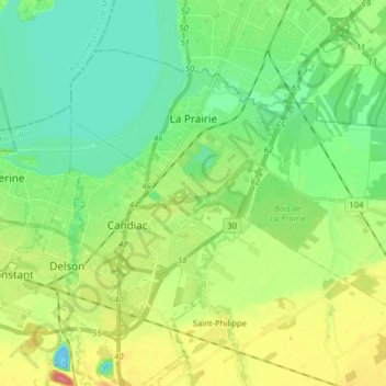 La Prairie Quebec Map La Prairie Topographic Map, Elevation, Relief