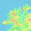 County Donegal topographic map, elevation, relief