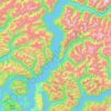 Bute Inlet topographic map, elevation, relief