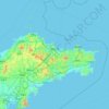 Yantai City topographic map, elevation, relief