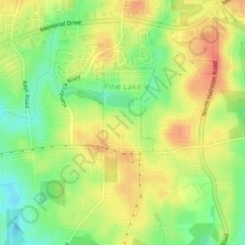 Pine Lake Topographic Map Pine Lake Topographic Map, Elevation, Relief