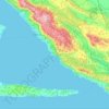 Makarska rivijera topographic map, elevation, relief