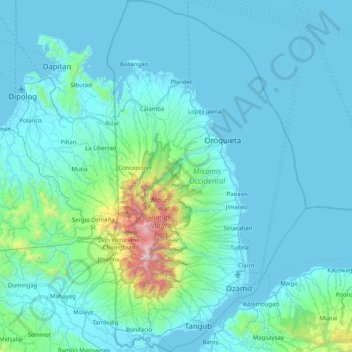 Jimenez Misamis Occidental Map Misamis Occidental Topographic Map, Elevation, Relief