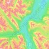 Abraham Lake topographic map, elevation, relief