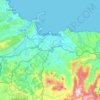 Gijón topographic map, relief map, elevations map