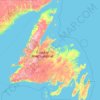 Newfoundland topographic map, elevation, relief