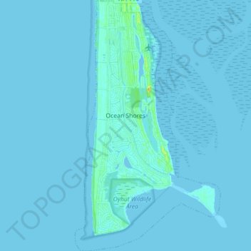 Topographic Map of Ocean Shores