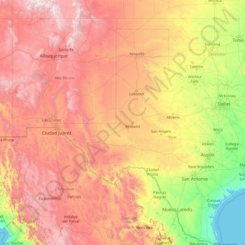 Rio Grande Topographic Map Elevation Relief