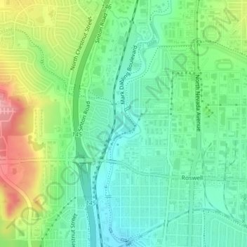 Goose Gossage Youth Sports Complex Topographic Map Elevation Relief